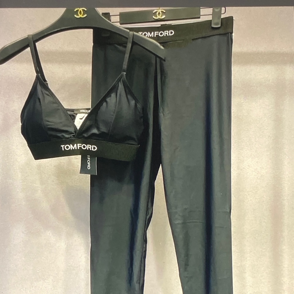 Tom Ford Black Bralette and High-Waist Leggings Set